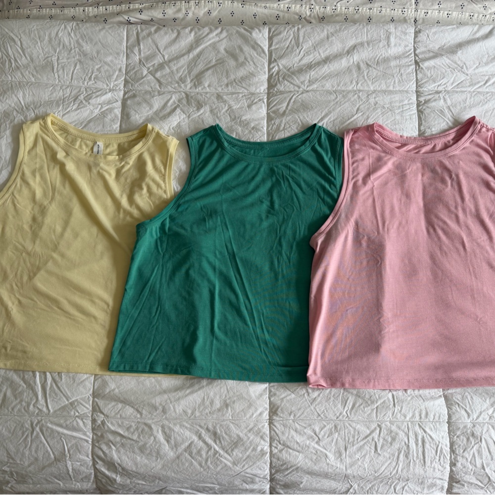 All in Motion Women's Tank Tops - bundle - Yellow, Green, Pink